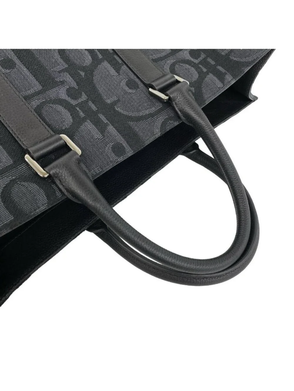 Dior East West Oblique Leather Tote Black